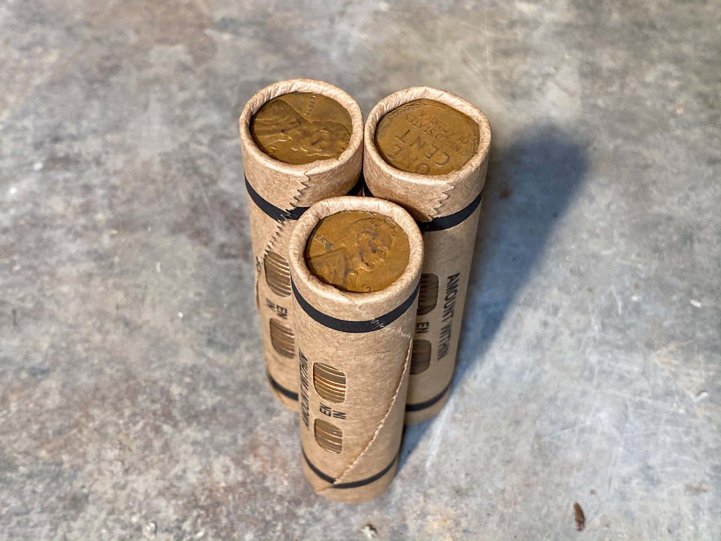 WHEAT PENNY ROLL old unsearched window wrapped us coin cents estate money hoard sale lot vintage pennies rolls cent coins
