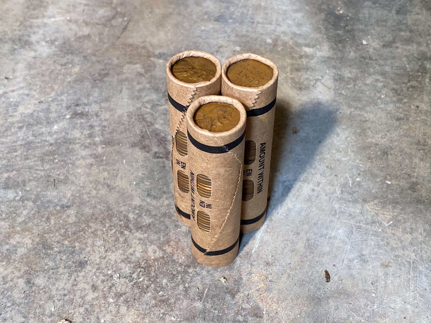 WHEAT PENNY ROLL old unsearched window wrapped us coin cents estate money hoard sale lot vintage pennies rolls cent coins