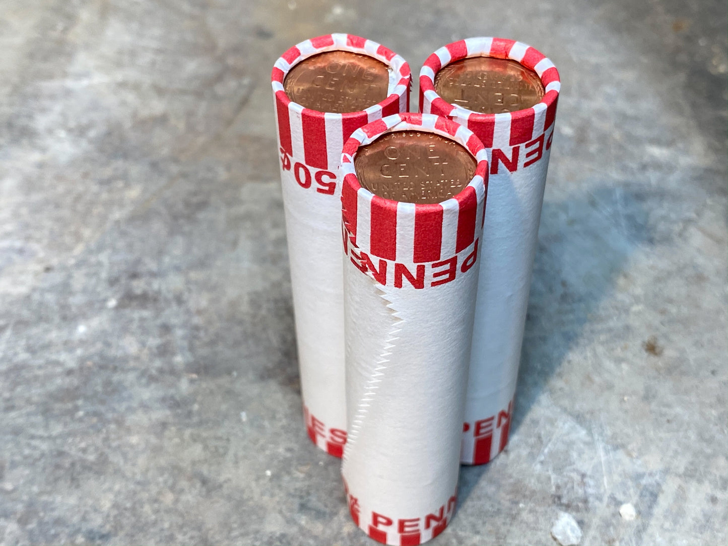 UNSEARCHED WHEAT PENNY white roll with bu uncirculated cent showing old us cents coins coin collection lot estate sale hoard