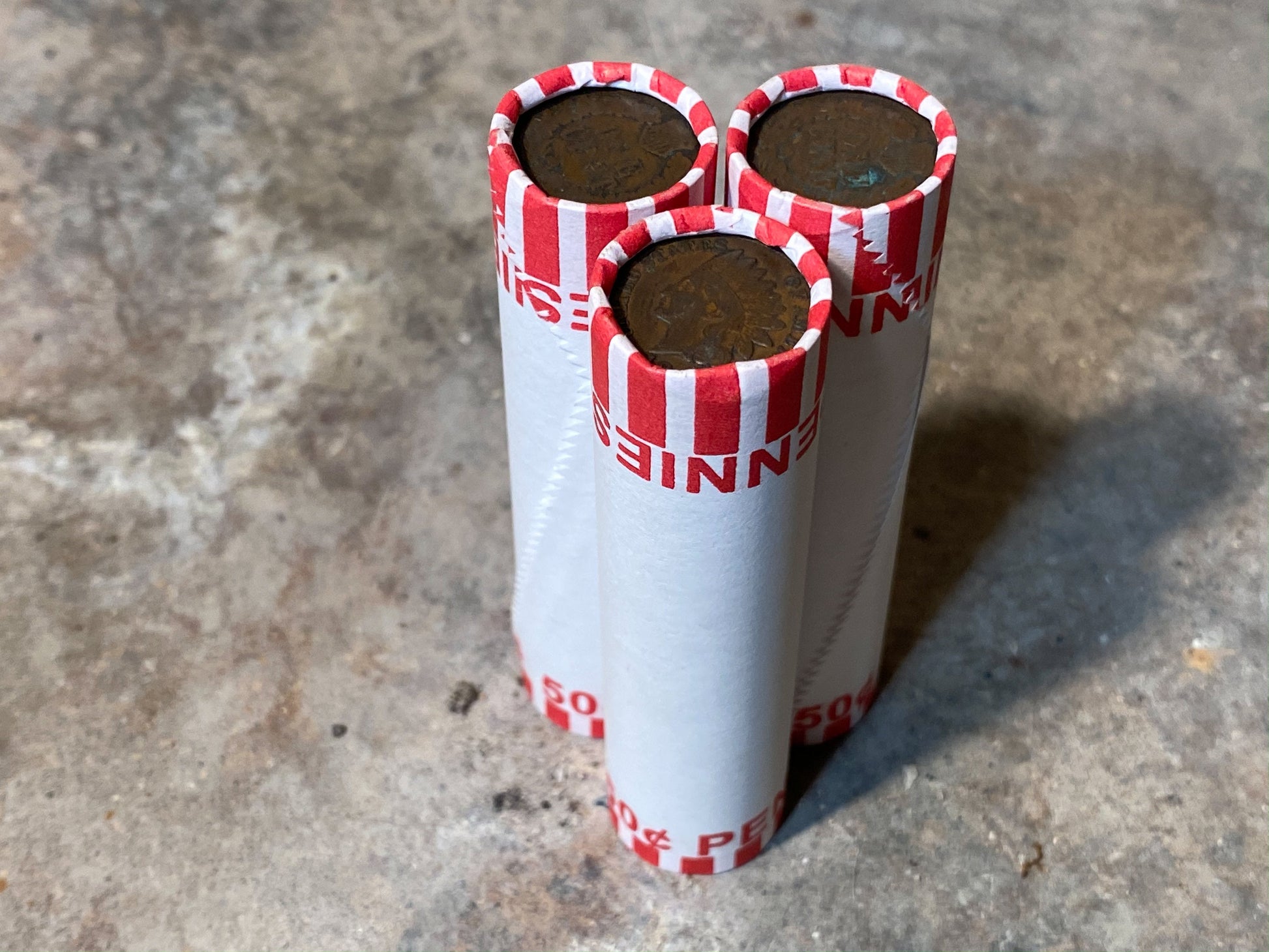 Unsearched Wheat Cent Roll With 2 Indian Head Pennies - 50 Old Copper Cents (1909-1958)