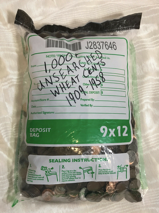 1000 Count Wheat Cent Bag