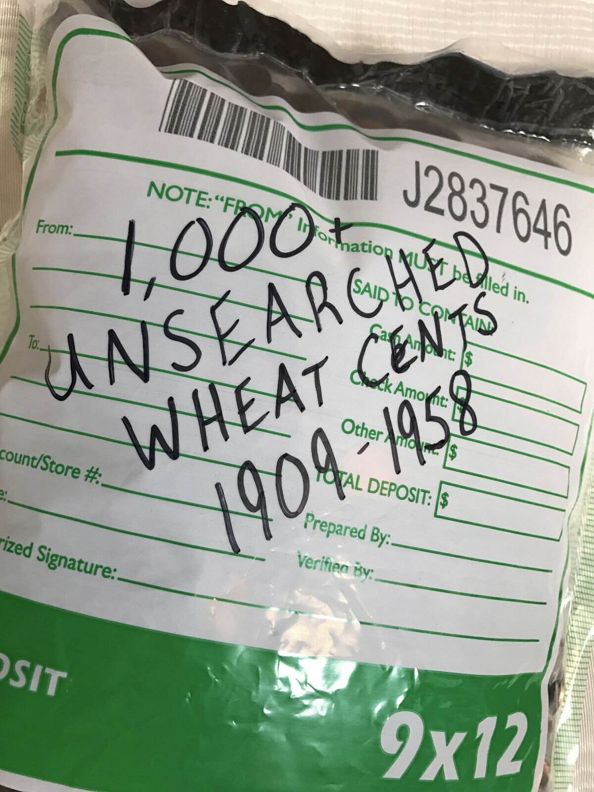 1000 Count Wheat Cent Bag